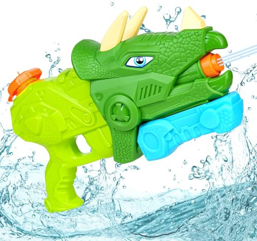 Wasserpistole für Kinder, 650ml Wasserspritzpistole Spielzeug Große 8-10 Meter für Jungen und Mädchen Erwachsene Dino Spritzpistole Wasser Water Gun für Party Garten Schwimmbad Strand