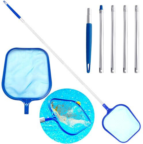 Pool Kescher,Jusduit 158CM Poolkescher Feinmaschig mit Teleskopstange,Poolreinigung Kescher Pool Feinmaschig,Teichkescher Pool Zubehör Laubkescher Pool Skimmer Netz Kescher für Pool,Teich,Brunnen,Spa