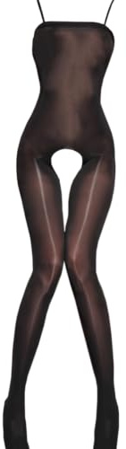 RUIBAVYA Femme Collant Sexy Jarretelles Ajustable Bodystocking Lingerie Sexy Brillant Catsuit