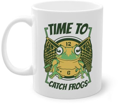 Time To Catch Frogs Laubfrosch Froschzüchter Kaffeetasse | Kröte Kaulquappe Frosch Fänger Tasse Weiß (04198B)