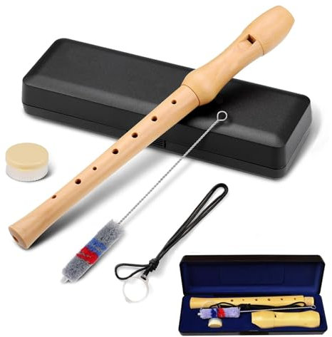 UMLIPOT Blockflöte, Sopran Flöte, Blockflöte Holz, Barock-Griffweise, für Anfänger & Erwachsene Hellbraun