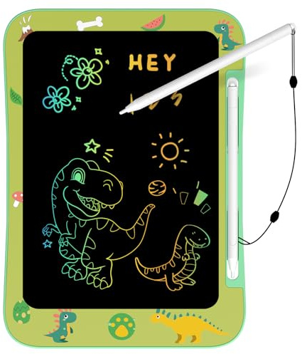 Genialba LCD Writing Tablet for Kids, Colorful Screen Drawing Board for 3-7 Year Old Boys & Girls - Educational Toys for Birthday & Christmas (Dinosaur)