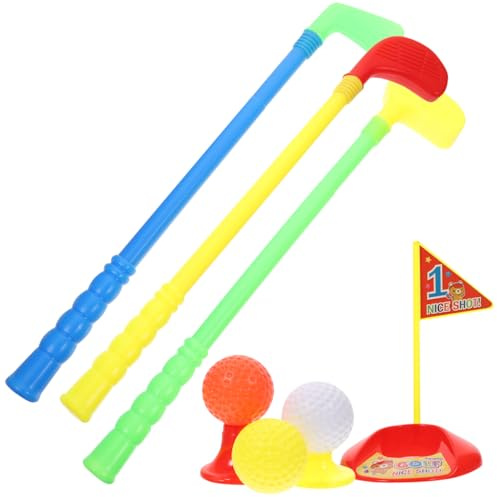 VICASKY Plastic Kids Golf Clubs Set, Educational Plastic Toy for Toddlers And Children, Indoor And Outdoor with Assorted Ball Colors And Flag Patterns