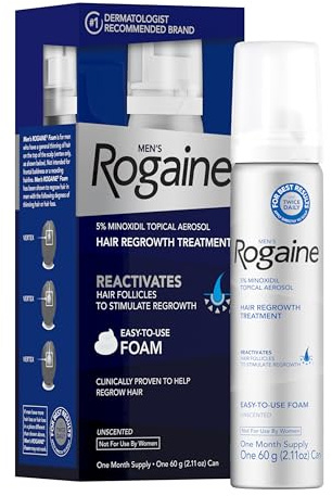 Men’s Rogaine 5% Minoxidil Topical Foam, One Month Supply