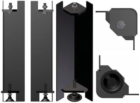 KRATKI Base per Inserto Camino Compatibile con Vetri Laterali Modelli con 4 Gambe Regolabile in Altezza fino a 5 cm Nero