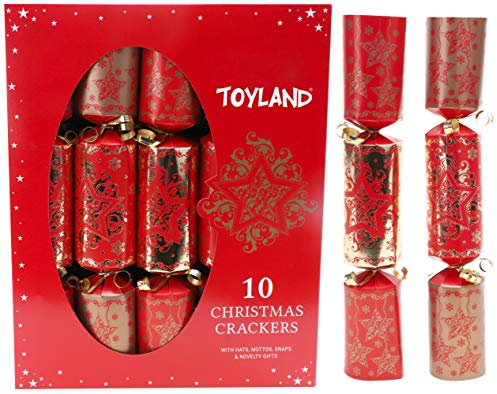 Toyland® 10 Deluxe Red & Gold Cracker Natale