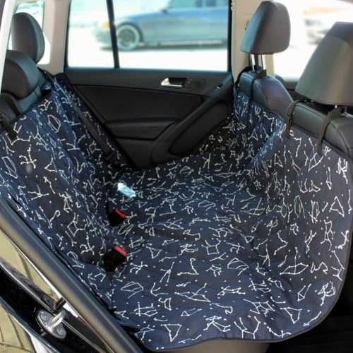 Molly Mutt 3-in-1 Back Seat Cover for Dogs, 100% Cotton Canvas Back Seat Hammock with Headrest Straps, Belt Slots, & Anchors, Non-Skid Cargo Area Cover, Machine Washable, No Harmful Chemicals, 56x56
