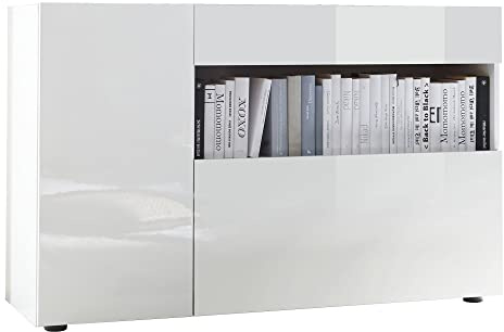 Web Convenienza Mobile Ingresso Moderno - Made in Italy - Collezione Nice - Mobiletto Contenitore con Struttura Bianca per Soggiorno (Bianco)