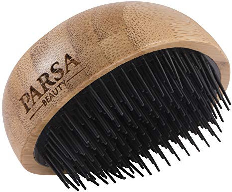 PARSA Beauty Profi Entwirrbürste aus Bambus – Natürliche Haar Bürste mit 4-stufigen Borsten für sanftes Entwirren und Kopfhautmassage – FSC-zertifiziert – Ohne Ziepen