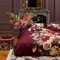 ESSENZA Mako-Satin Bettwäsche Anneclaire Cherry 1 Bettbezug 155 x 220 cm + 1 Kissenbezug 80 x 80 cm, Rot