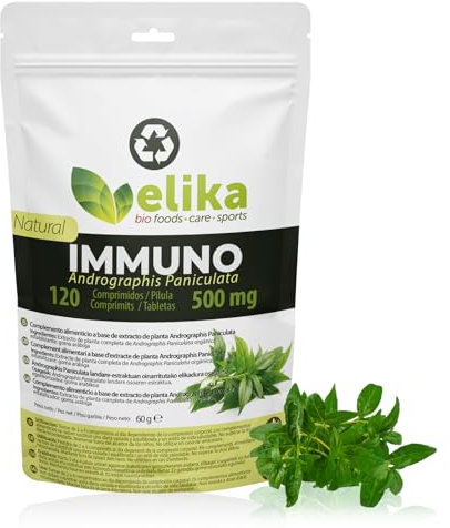 Estratto di Andrographis Paniculata Elikafoods. 120 capsule naturali da 500mg. Rafforza il sistema immunitario, aumenta le difese del corpo. 100% naturale. Adatto ai vegani, senza glutine.