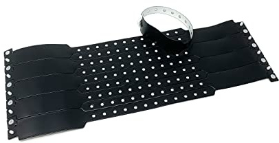 PVC Einlassbänder Vinyl Kontrollbänder Eintrittsbänder - twist4® (schwarz, 10 Stück)