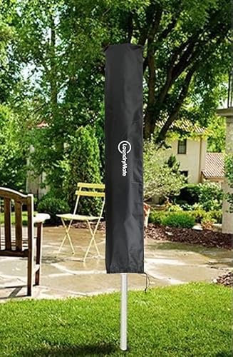 SKYTE Large Rotary Washing Line Cover Heavy Duty Waterproof Fabric Protective Weather Resistant Parasol Cover Garden Dryer and Airer 600 D Oxford Material Drawstring Rope Black/Green, 28 x 28 x 150cm