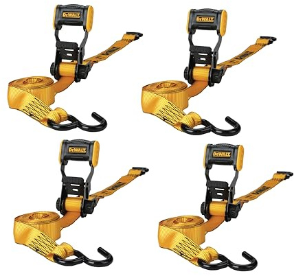 DEWALT DXBC18004 1.25 x 12' Ratchet Tie Down Straps 1800 LB Break Strength (4 PK)
