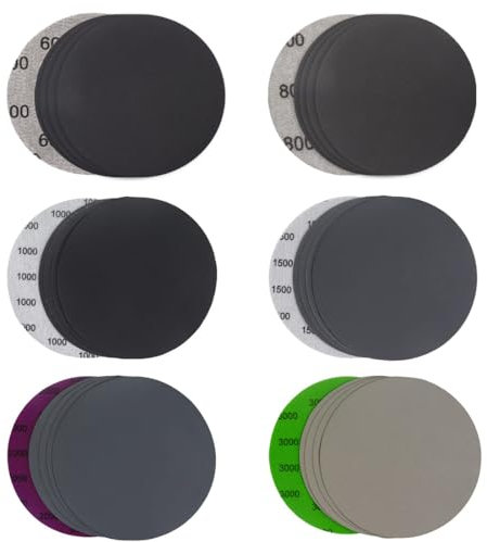 30 Disques Abrasifs Ronds 75mm pour Ponceuse Orbitale : Papier de Verre Sec et Mouillé Grain 600, 800, 1000, 1500, 2000 et 3000 pour Bois et Métal.