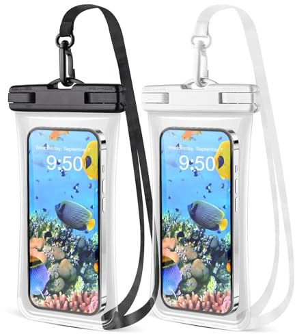 CITAMAMA Waterproof Phone Pouch, 2 Pack IPX8 Case TPU [3D Seamless Frame] for iPhone 15 Pro Max 14 13 Galaxy S24 S23 Ultra Dry Bag Beach Vacation Essentials, Up to 6.9