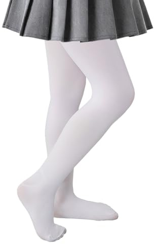 Lotsduoler Ballet Dance Tights for Girls - Ultra Soft Stretch Footed Girls Tights and Toddler Stockings