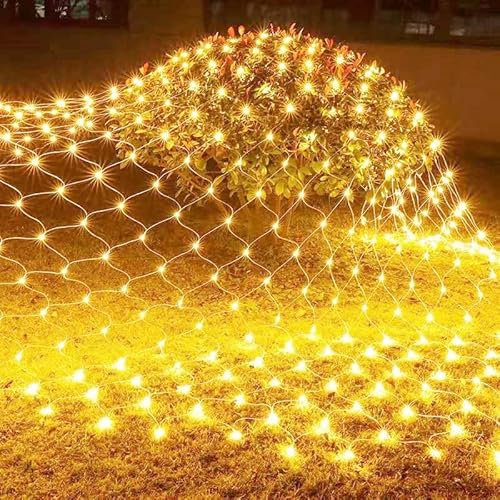 SVYHUOK Rete Luminosa Esterno, 3M x 2M 200 LED Tenda Luci Natale Esterno, Impermeabile Luminosa Natale Esterno 8 Modalità per Cespugli, Giardino, Albero di Natale, Stanza, Balcone