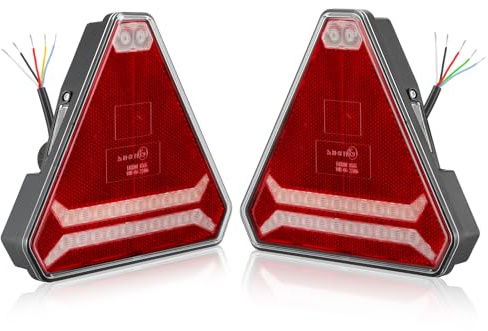 SPARKMOTO 2 x Luces Traseros Led Remolque Triangulo 12V 24V, Pilotos Traseras Para Remolque Tractor Agrícola camión,Luz de Remolque Led Homologados