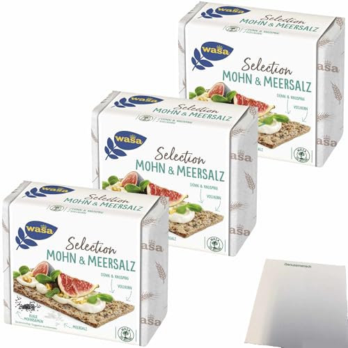 usy Bundle für Wasa Selection Mohn & Meersalz 3er Pack (3x245g Packung) + usy Block