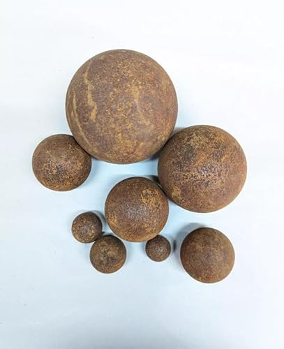 Zen Man Lot de 3 boules en fer rouillées - Décoration de jardin - Boule métallique - Aspect rouille - Diamètre : 25 mm - Diamètre : 100 mm (Ø30 mm)