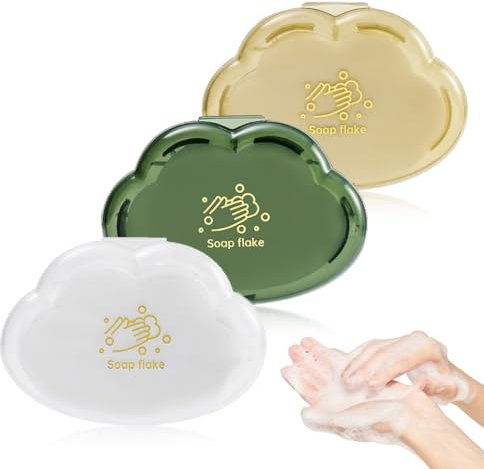 XURJUMI 150 fogli di sapone da viaggio,sapone portatile in foglietti, 3 pezzi Sapone Carta Portatile con Scatola di Plastica, sapone in fogli da viaggio per Lavaggio a Mano Escursionismo