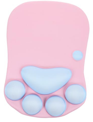 Angoily Non Skid Cat Paw Pattern Mouse Pad with Wrist Support Ergonomic Wrist Rest for Computer Laptop Slip Design for Enhanced Comfort Desk Setup Accessory Lightweight Portable