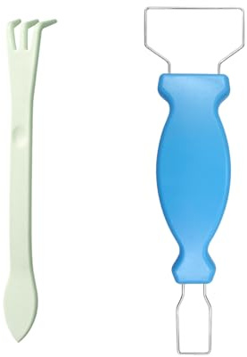 DGHEGDUI 1 Pièce De Désherbeur Et 1 Pièce De Fourche À Bêcher, Équipement d'entretien De Jardin, Adapté À L'Entretien des Fleurs Et De l'herbe (Bleu, Vert).