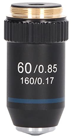 ZJchao Objetivo Acromático, 60x Objetivo de Microscopio Acromático, Lente de Potencia, Microscopio de para Biológicos