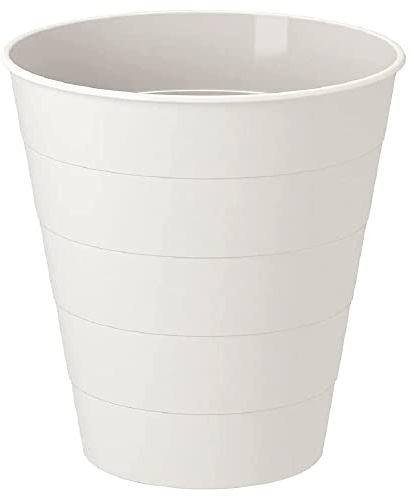 AXXTAN IIKEA 10L Waste Paper Basket - Versatile Kitchen Bin, Bathroom Bin, and Bedroom Bin Solution - Durable and Elegant Design for Home and Office Use (White)