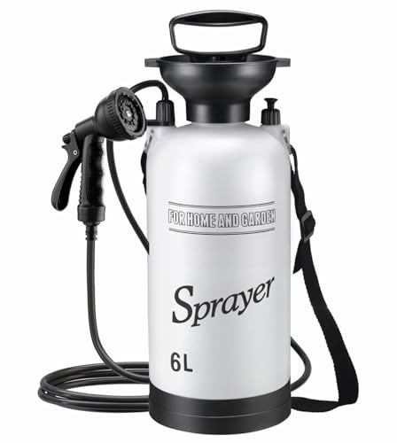 Owddddtnxc Portable Camping Shower, 6L Portable Shower with 10 Modes Sprayer Head and 9.84ft Hose for Garden Picnic Hiking Beach Car Cleaning Camping