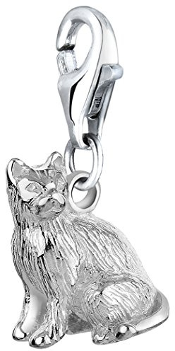 Nenalina Katze Karabiner Charm Anhänger für Bettelarmband aus 925 Sterling Silber 713184-000