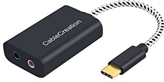 CableCreation Type C External Sound Card with 3.5 mm Audio Jack, USB-C Microphone Headphone Adapter Compatible with MacBook Pro, iMac, iPad Pro 2020, iPhone 16/15, Galaxy S24/ S23/ S22/ S21+
