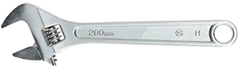 DRAAK Adjustable Wrench 8 Inch 200mm with Wide Caliber Opening Plumbing Spanner Heavy Duty Professional Quality Hand Tool