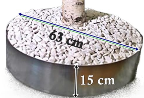 Baumumrandung, Pflanzenring aus Edelstahl 1,5 mm, 63 cm Durchmesser, 15 cm Höhe