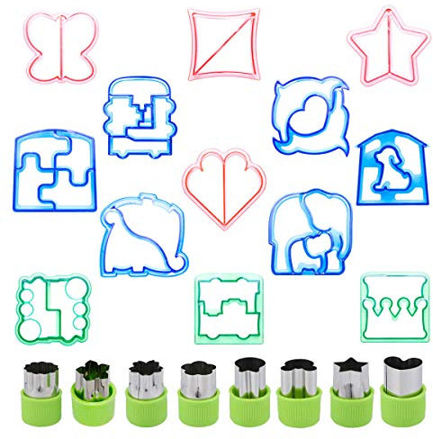 Qiundar Ausstechformen Brot Toast, 21 Stück Sandwich Ausstecher Kinder Brotausstechformen Jungs Bento Brotausstecher Sandwich Cutter Kids Set