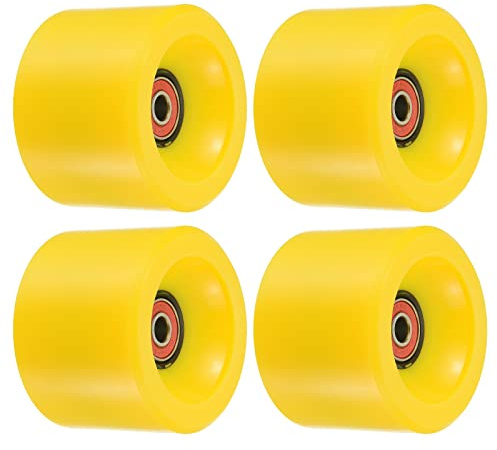 PATIKIL 70mm 78A Longboard Wheels with Red ABEC-9 Bearings, 4 Pack Soft Cruiser Wheels Street Wheels for Skateboards Skateboard Wheel PU, Yellow