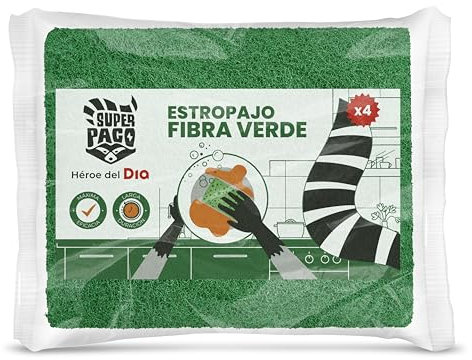 DIA SUPER PACO estropajo de fibra verde paquete 4 uds