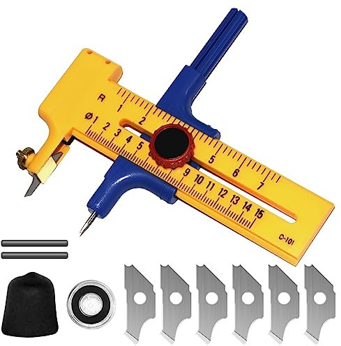 Nizirioo Réglable Precision Circle Cutter: Compas Circle Cutter, Coupe-Papier de Mètre de Diamètre de Coupe de 10mm - 150mm pour Couper la Carte de Papier en Cuir Cutter Circulaire