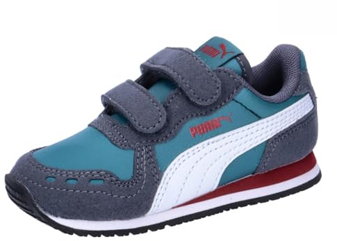 PUMA Cabana Racer Sl 20 V Inf, Zapatillas Unisex niños, Cold Green Puma White Galactic Gray Intense Red, 20 EU