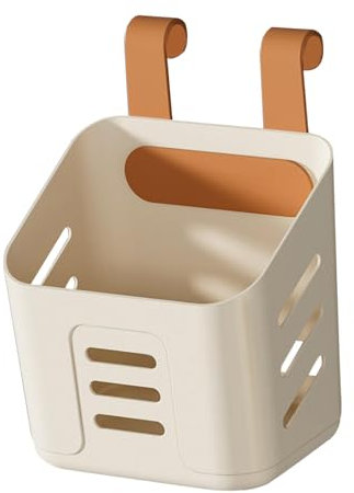 Gralara Caja organizadora de contenedores de Almacenamiento, Gancho Reutilizable, Cesta de Almacenamiento Colgante versátil, Cesta de polímero para barandilla, Amarillo, s