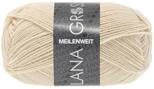 LANA GROSSA Meilenweit 50g | Sockenklassiker, waschmaschinenfest | Handstrickgarn aus 80% Schurwolle & 20% Polyamid | 50g Wolle zum Stricken & Häkeln | 210m Garn FB 1417
