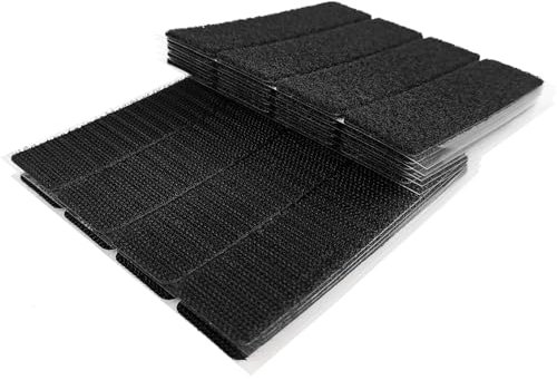 ZESION Nastro adesivo in nylon resistente con velcro, nastro biadesivo resistente per artigianato, ufficio, nastro adesivo da parete (20 set da 2,5 x 10,2 cm)