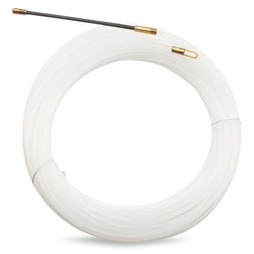 TECHZOCO Guide passe-câble en nylon, guide de câblage flexible, tire-câbles en nylon, guide d'installation câbles, terminaux mixtes, acier + nylon, diamètre 3 mm x 10 m de long