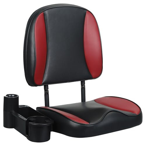 ERGOSEAT Centric Klappbarer Bootssitz (Schwarz/Rot/Schwarz)