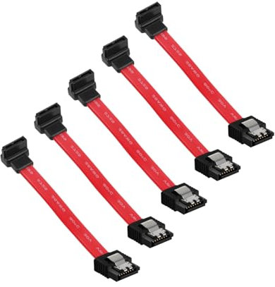 YANBORONSN Cable de datos SATA III, cable de datos SATA de 3 pulgadas, 6,0 Gbps de 7 pines, SATA III hembra a Female (5 paquetes), compatible con SSD de 2,5 pulgadas, unidades de (Curva hacia abajo)