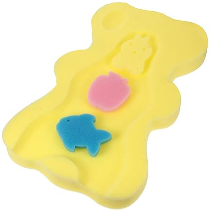 SUPVOX Alfombrilla De Baño Antideslizante Para Ñiño, Cojín De Esponja Amarilla, Soporte Acolchado Para Cabeza y Cuello, Material Suave y Cómodo, Uso Bañera, Adecuado Para Recién Nacidos