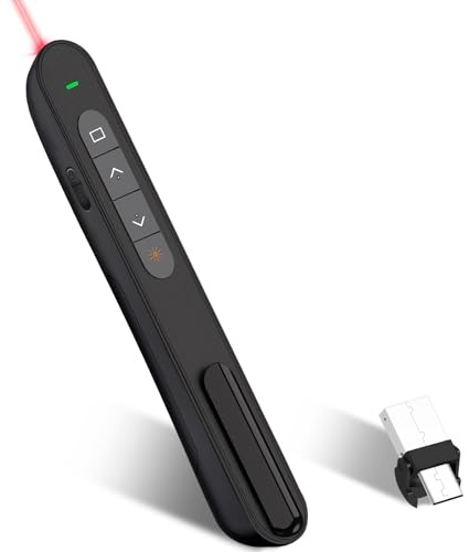 USB & Type-C 2 in 1 Clicker for Powerpoint 2.4GHz Hyperlink Volume 328FT Wireless Presenter Remote PPT PowerPoint Clicker Presentation Clicker for Powerpoint Computer Laptop Mac