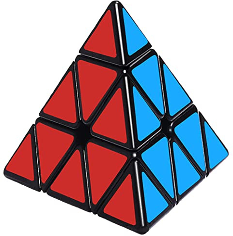 TANCH QIYI Pyramid Speed Cube 3X3 Triangle Magic Cube Puzzle Toy (Black)