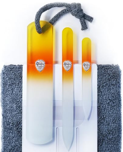 Set Lime per Unghie in Vetro Ceco - Lima per Rimozione Calli, Doppia Superficie a Grana Diversa, Manicure e Pedicure, Cura Delle Unghie e Nail Art Professionale, Qualità UE